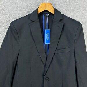 Twillory Performance Blazer Sport Coat Men 38R Black Pocket 2 Button Stretch NEW